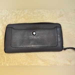 Marc Jacobs Charcoal Leather Zip Wallet